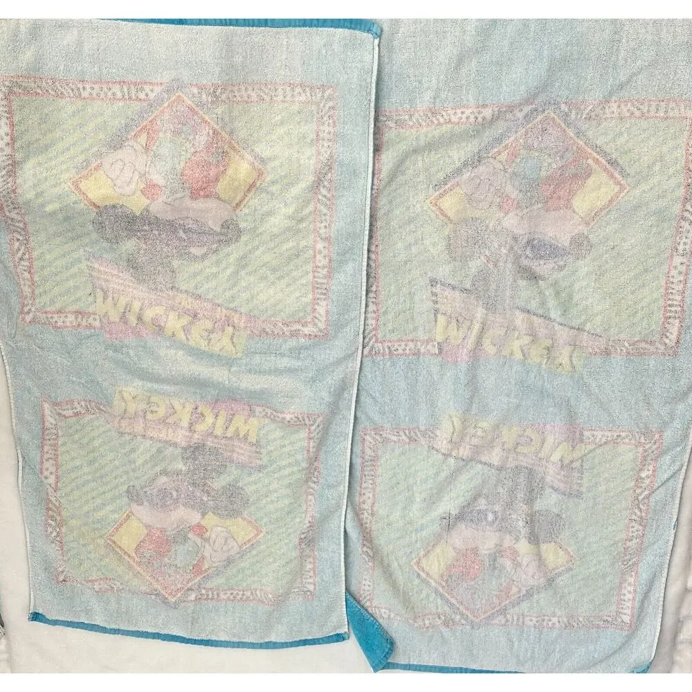 VTG 1990s‎ Franco Cool Mickey Mouse Ultra Hot Disney Beach Bath Towel Retro Lot